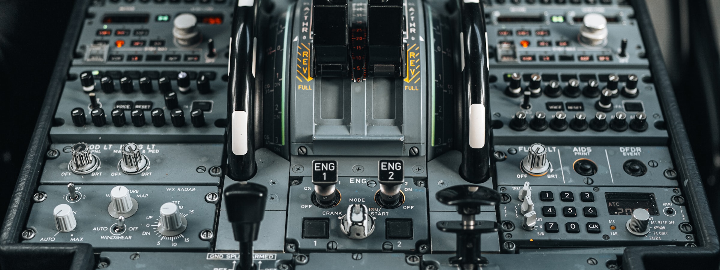 Aircraft cockpit dashboard, instrument panel where operations manual procedures are put into practice